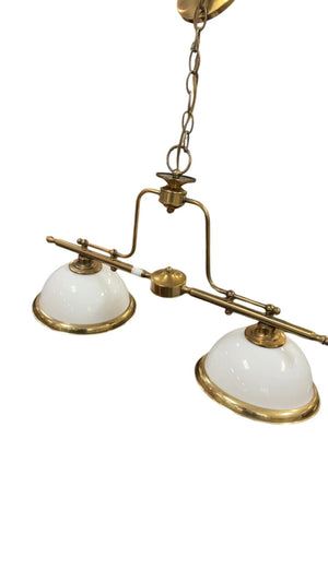 Baldinger Brass Opaline Glass Pendant Lights