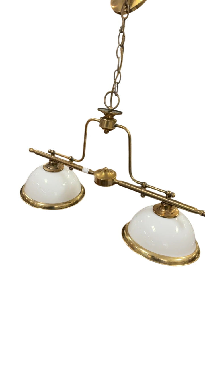 Baldinger Brass Opaline Glass Pendant Lights