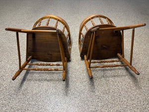 Two Spindle Back Arm Chairs - Pair