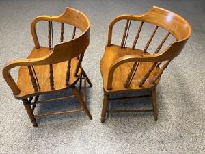 Two Spindle Back Arm Chairs - Pair