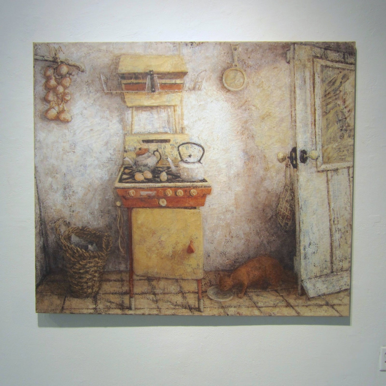 Rozanne Palmer, Kitchen with Cat 48 x 60