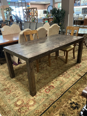 Reclaimed Wood Dark Brown Stain Dining Table 72x36x30