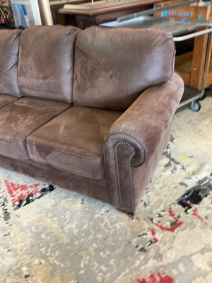 Flexsteel Microfiber Suede Nailhead Sofa