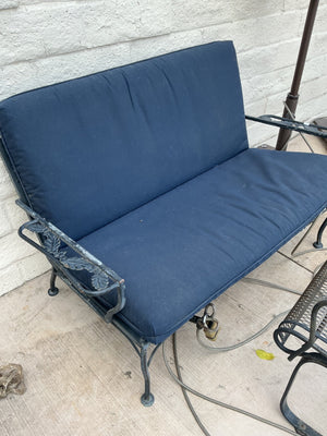 Wrought Iron Bench With Cushion