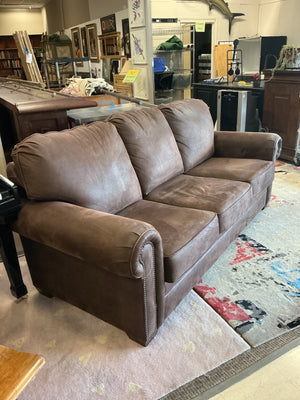 Flexsteel Microfiber Suede Nailhead Sofa