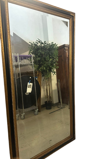 Baroque Style Ebony Wall Mirror with Tortoise & Gilt Design Frame