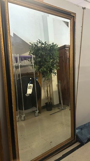 Baroque Style Ebony Wall Mirror with Tortoise & Gilt Design Frame