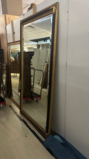 Baroque Style Ebony Wall Mirror with Tortoise & Gilt Design Frame