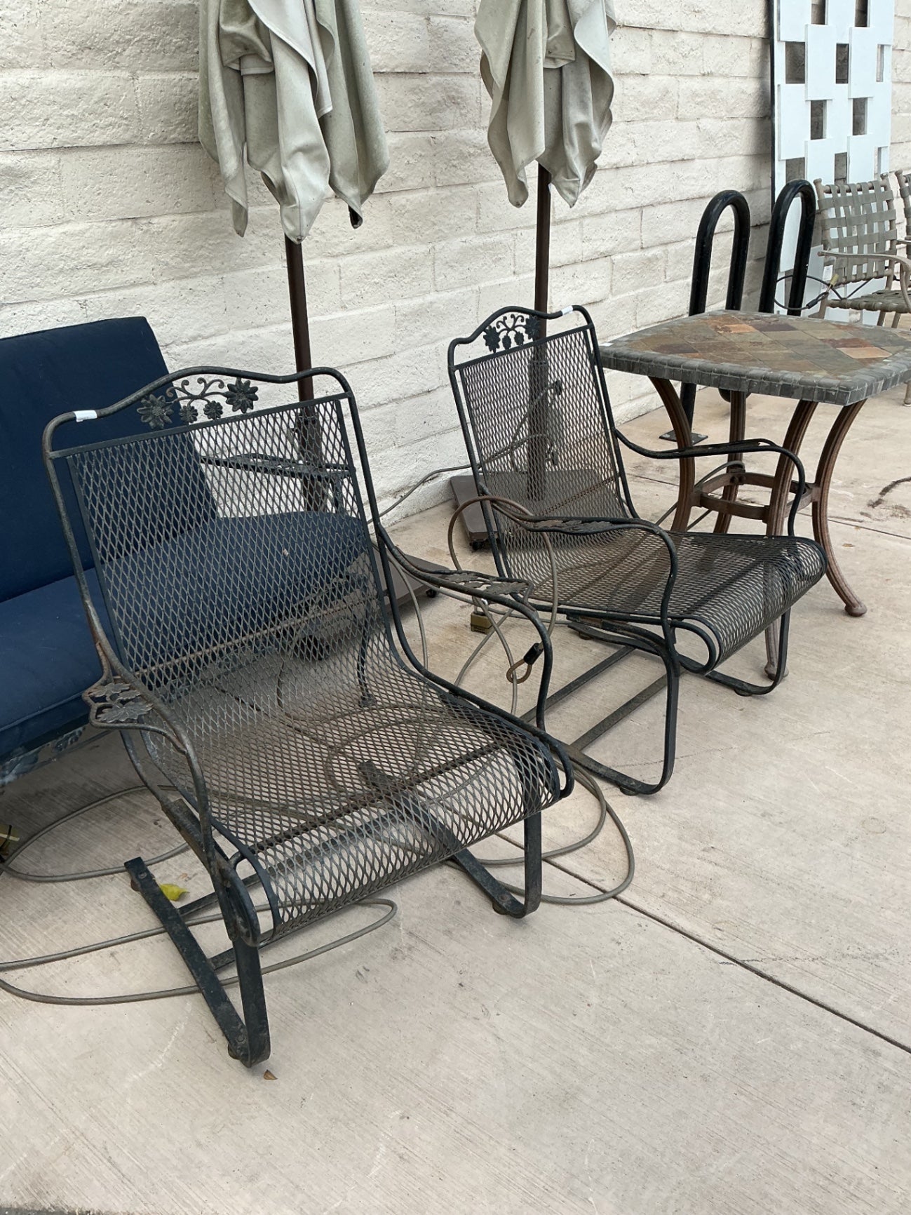 Woodard  Wrought Iron Patio Chairs (pair)