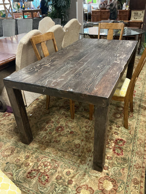 Reclaimed Wood Dark Brown Stain Dining Table 72x36x30
