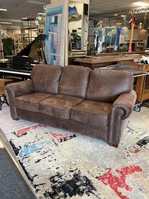 Flexsteel Microfiber Suede Nailhead Sofa
