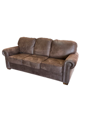 Flexsteel Microfiber Suede Nailhead Sofa