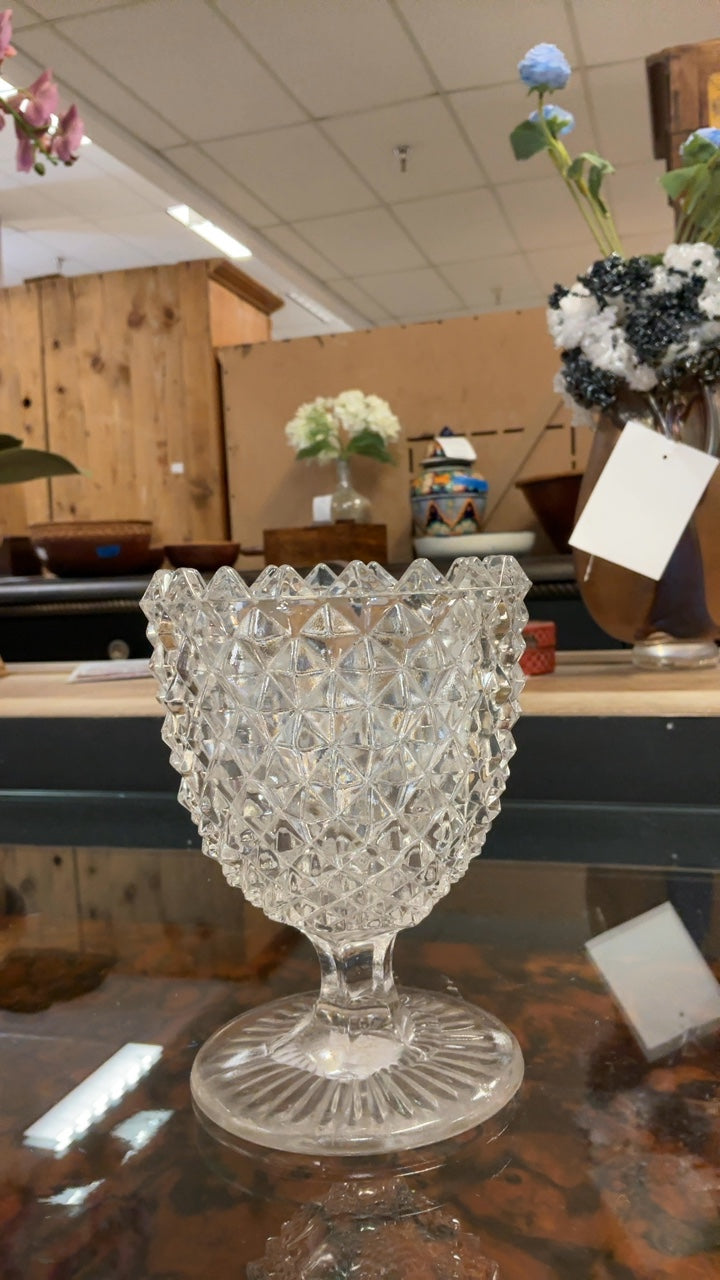 Sawtooth Goblet Pressed Glass