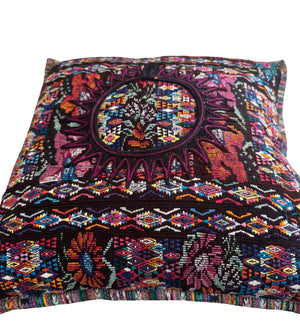 Multicolored Embroidery Throw Pillow