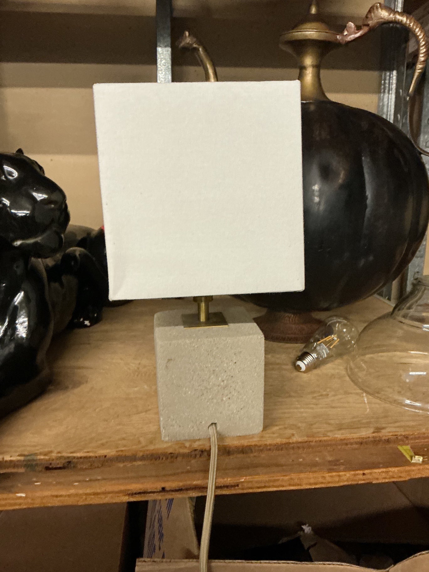 Regina Andrew Concrete Cube Table Lamp