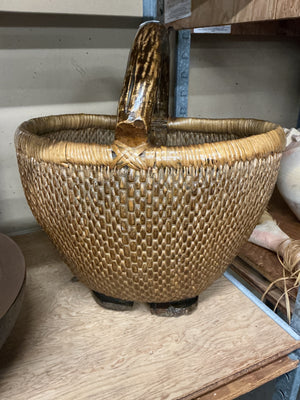 Early Chinese Market/Utility Basket 7.5" x 20.5" x 14.5"