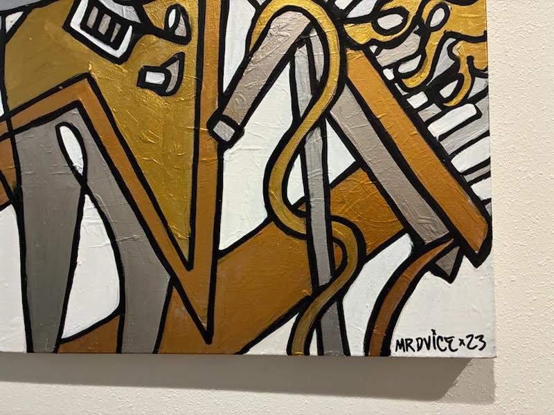 Dave Z MrDvicex23 Gold & Silver Abstract Art 5'x4'