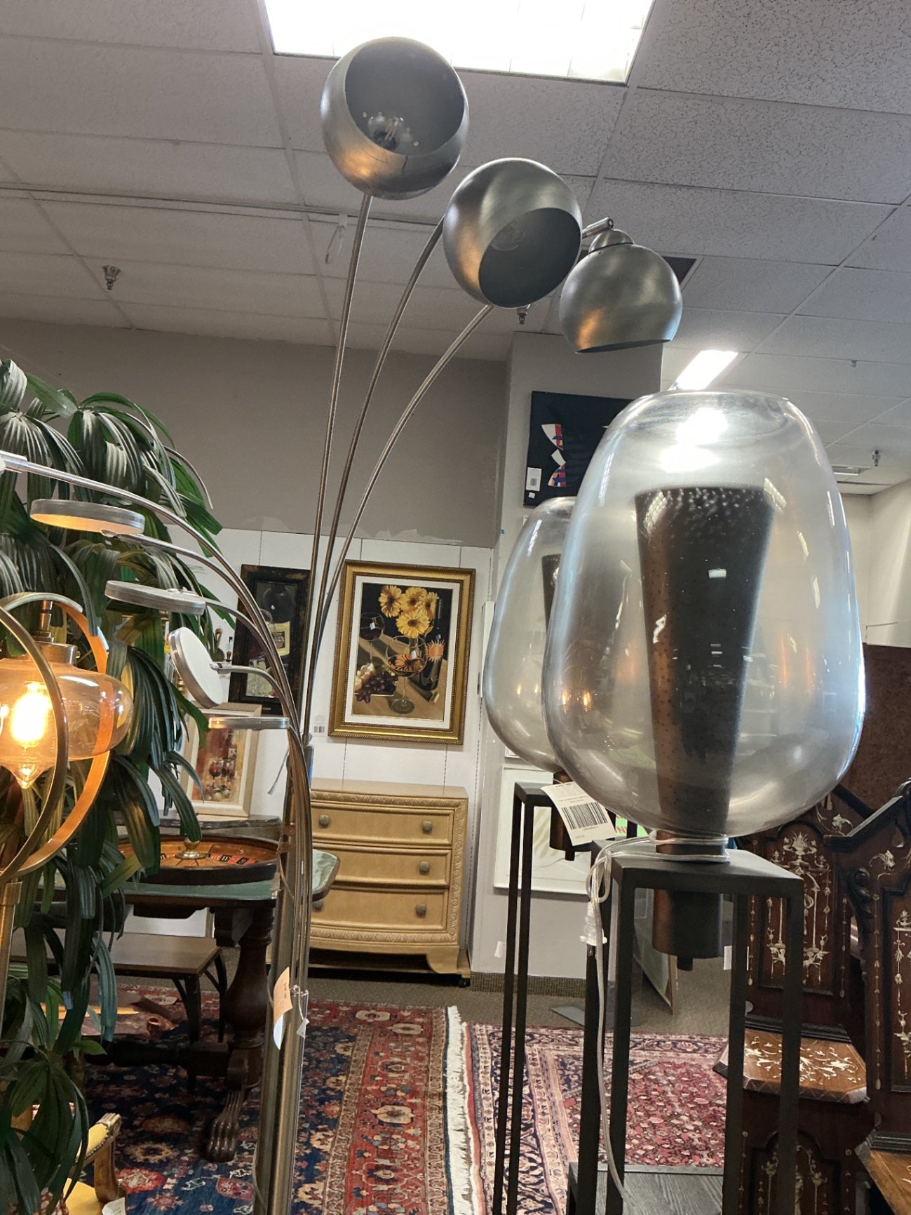 3 Light Chrome Arc Floor Lamp