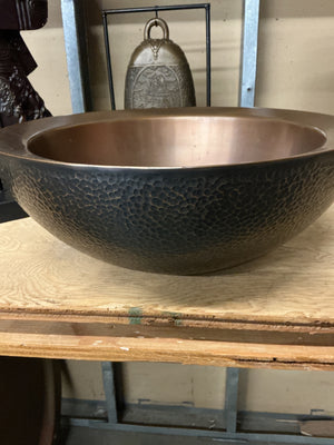 Double Wall Copper Hammered  sink