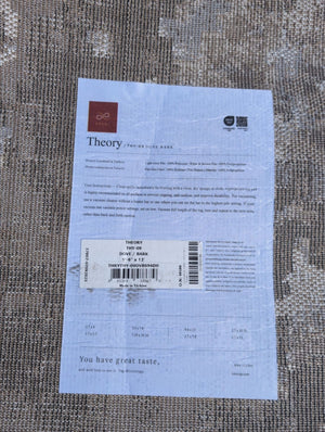 Brand new Theory Silk Dove Bark Rug  9’6” x 13’