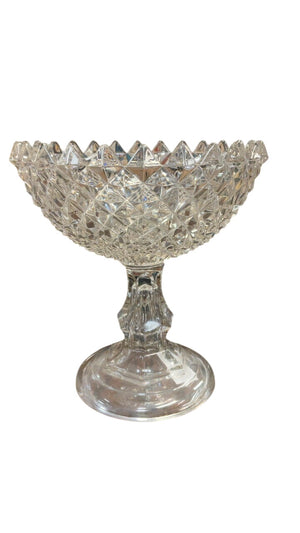 Sawtooth Pattern Compote Footed Bowl *Medium*