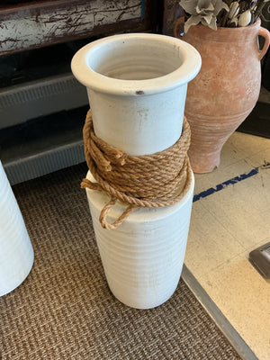 White Ceramic Floor Vase