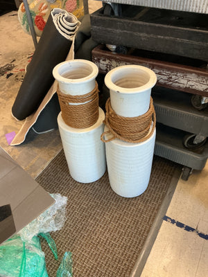 White Ceramic Floor Vase