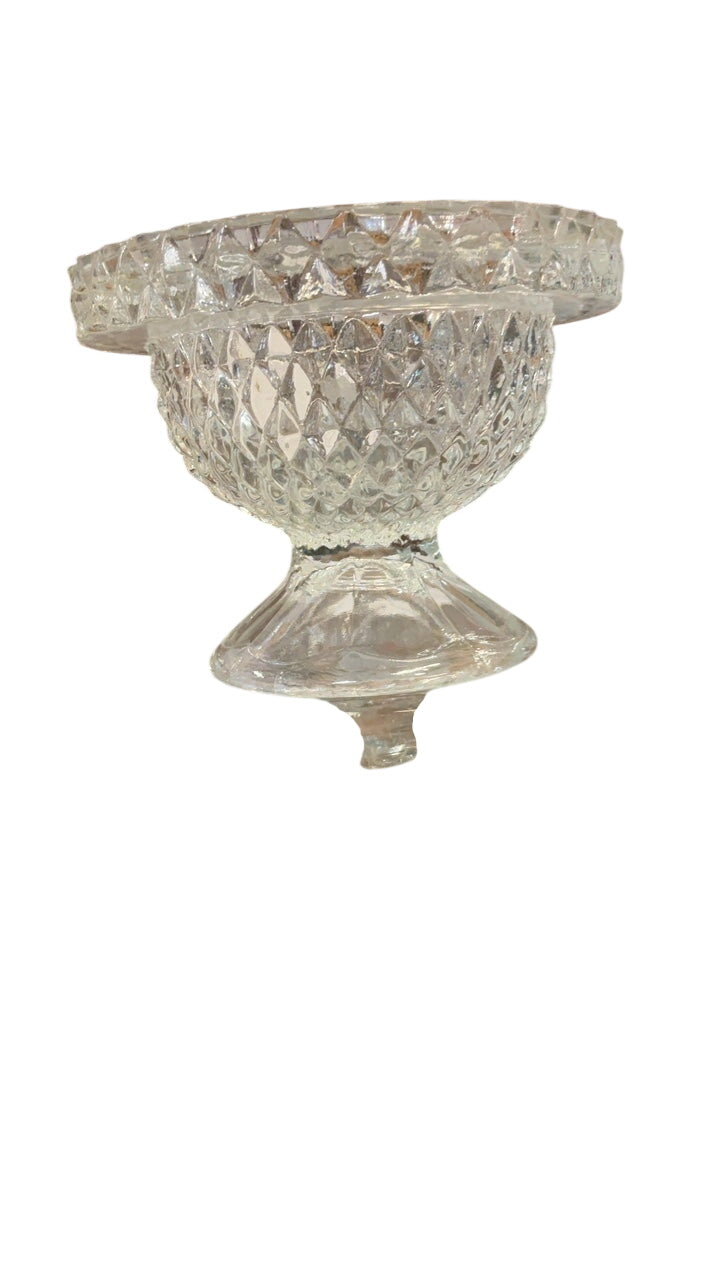 Small Footed Bowl Pressed Glass