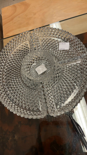 3 Section Glass Relish Tray