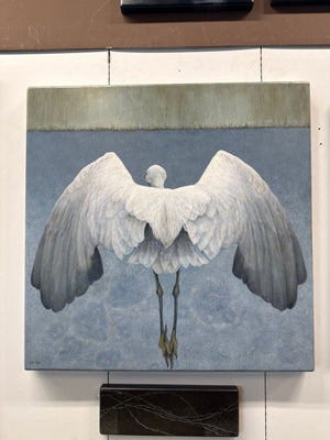 Claire Duncan "Snowy Egret in Flight" 42x42