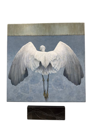 Claire Duncan "Snowy Egret in Flight" 42x42