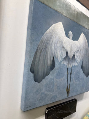 Claire Duncan "Snowy Egret in Flight" 42x42