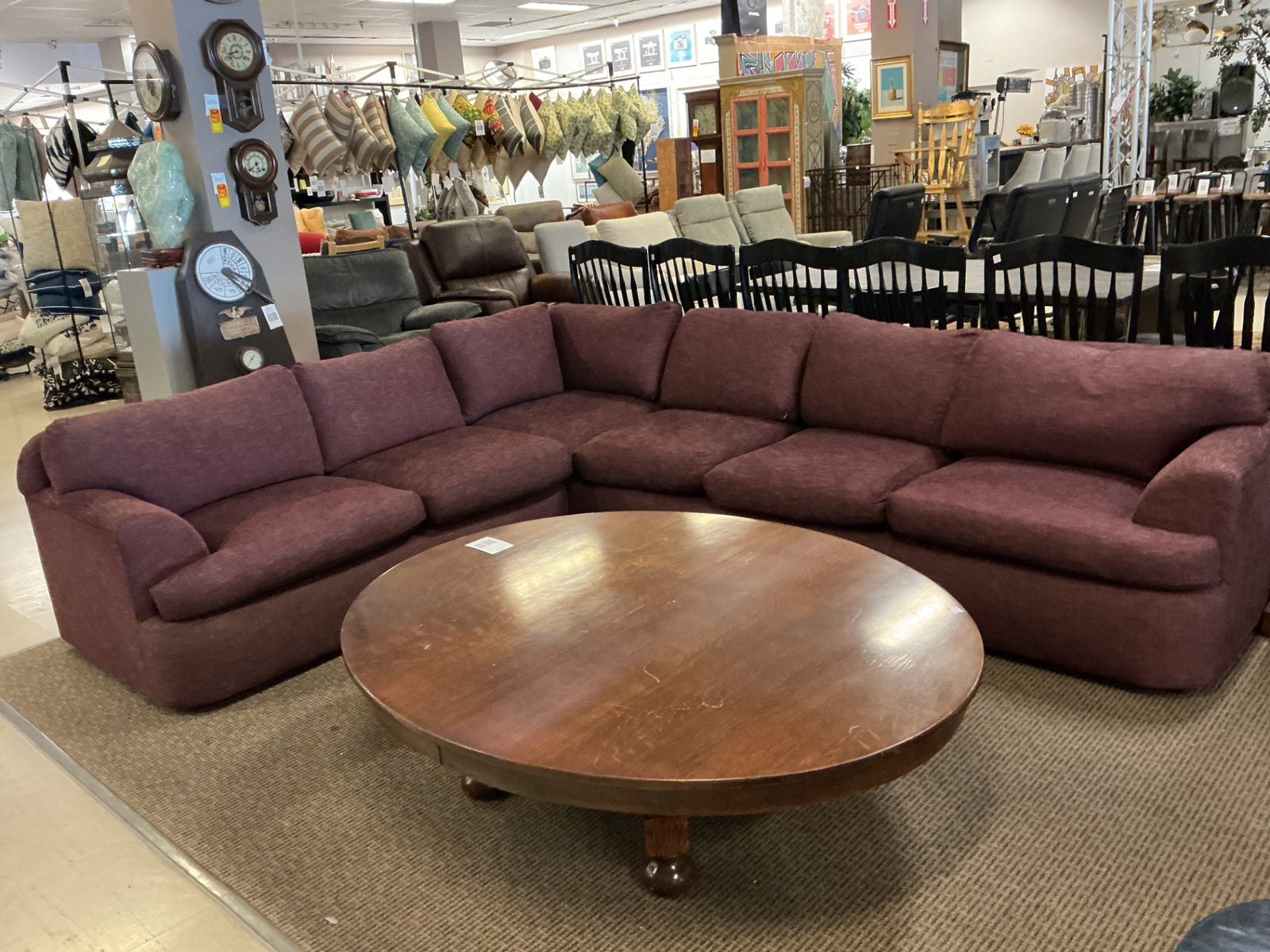 2 Piece Burgundy L Shape Sectional Sofa 11'x6'
