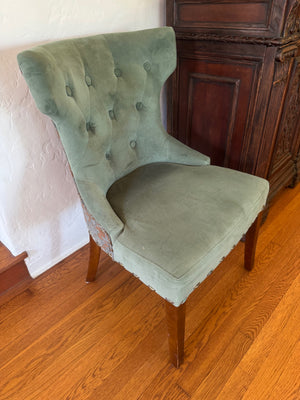 Soft Blue Velvet Upholstered Accent Chair