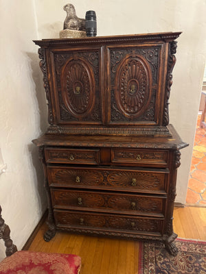 Italian Carved Wood Armoire / Dresser