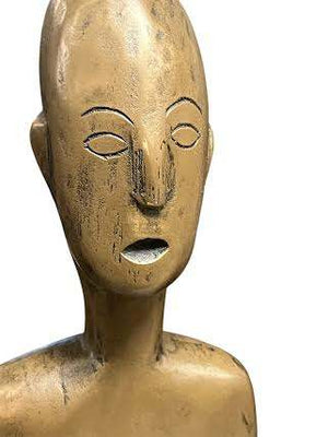 Giacometti Inspired Elongated Carved Sculpture Of A Man 57"