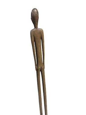 Giacometti Inspired Elongated Carved Sculpture Of A Man 57"