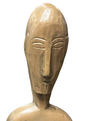 Giacometti Inspired Elongated Carved Sculpture Of A Man  40"