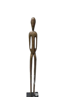 Giacometti Inspired Elongated Carved Sculpture Of A Man  40"