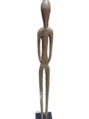 Giacometti Inspired Elongated Carved Sculpture Of A Man  40"
