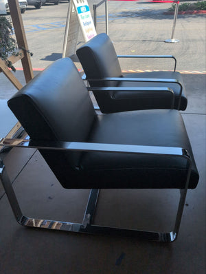 Restoration Hardware Chrome Miles Chairs Pair