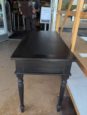 Black Wood Three Drawer Desk