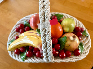 VIntage Large Capodimonte Lattice/Wicker Fruit Basket