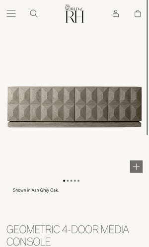 Restoration Hardware Geometic 4 Door Media Console