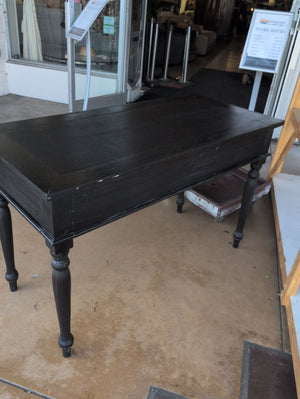 Black Wood Three Drawer Desk