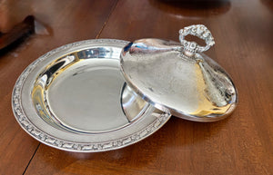 Elegant Vintage Round Footed Covered Serving Dish