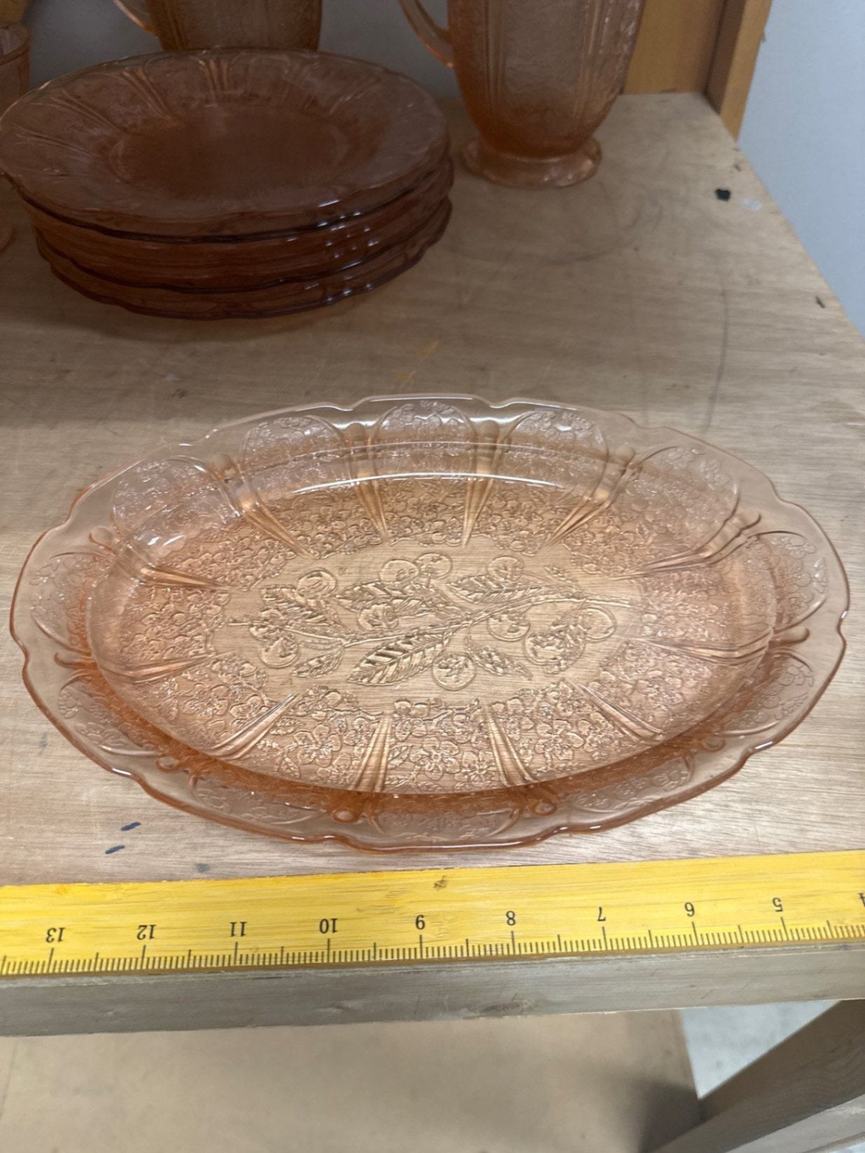 Pink Depression Glass Oval Platter