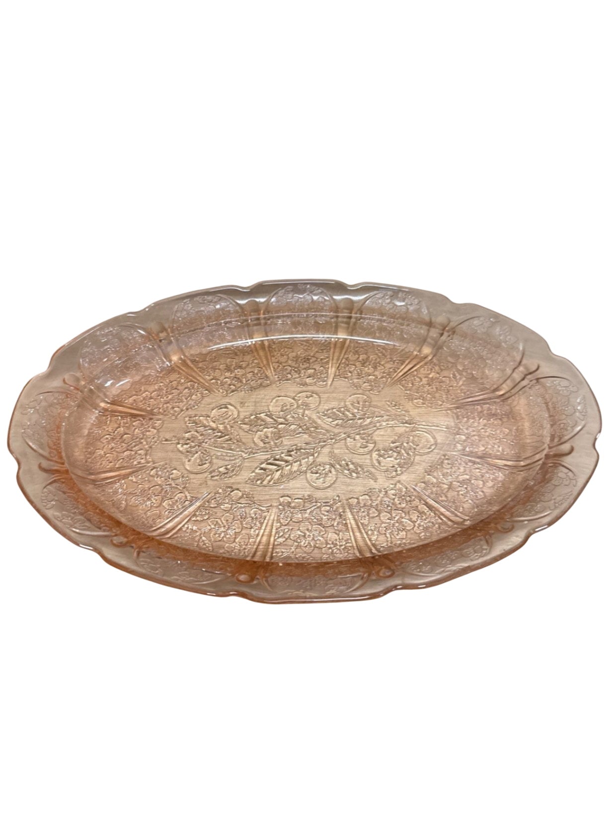 Pink Depression Glass Oval Platter