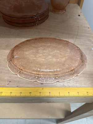 Pink Depression Glass Oval Platter