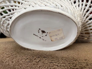 VIntage Large Capodimonte Lattice/Wicker Fruit Basket
